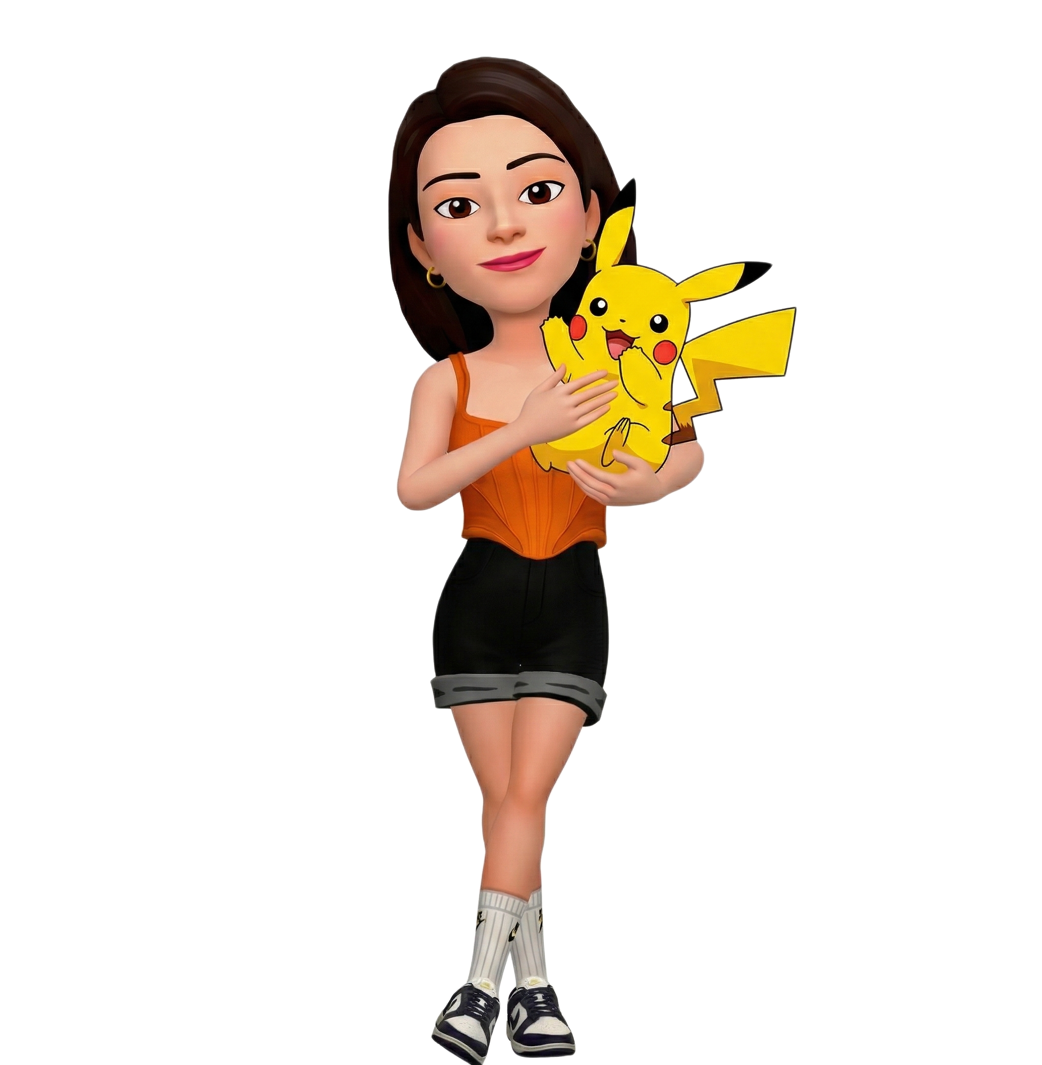 Riya holding Pikachu